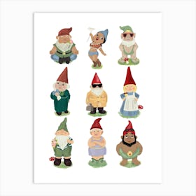 Garden Gnomes Art Print