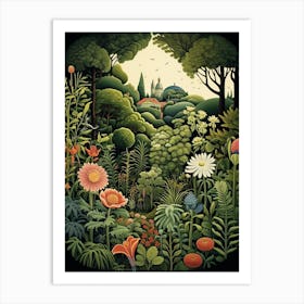 Chanticleer Garden Usa Henri Rousseau Style 2 Art Print