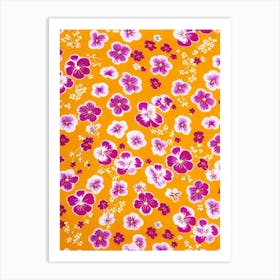 Pansy Floral Print Warm Tones 1 Flower Art Print