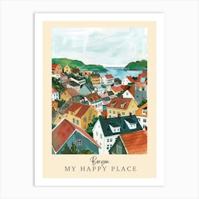 My Happy Place Bergen 1 Travel Poster Art Print