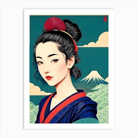 Classic Japanese Girl Art Print