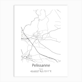 Pelissanne,France Minimalist Map Art Print