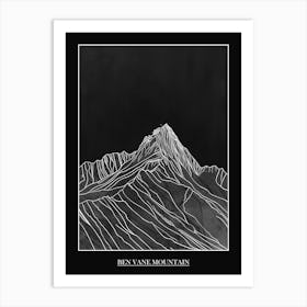 Ben Vane Mountain Line Drawing 2 Poster Art Print