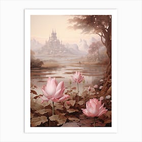 Lotus Victorian Style 1 Art Print
