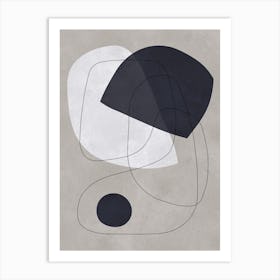 Expressive black and gray 6 Art Print