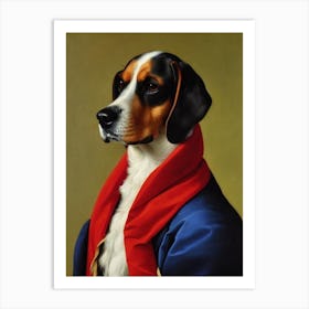 Beagle Renaissance Portrait Oil Painting Art Print