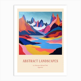 Colourful Abstract Los Glaciares National Park Argentina 3 Poster Art Print