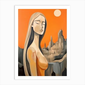 Woman In A City Art Print