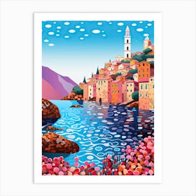 Camogli, Italy, Illustration In The Style Of Pop Art 3 Art Print