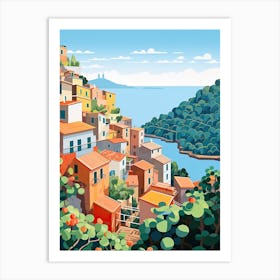 Cinque Terre, Italy, Graphic Illustration 4 Art Print