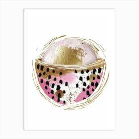 Pink And Gold Bowl Art Print