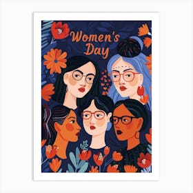 Royal Blue Women's Day March 8 Inspire Inclusion Art Print