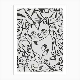 Black And White Cats Art Print