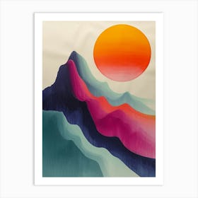 Sunset In The Mountains 33 Art Print