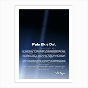 Pale Blue Dot poster, NASA Voyager 1 with Carl Sagan quote — Space poster, science print 1 Art Print