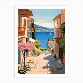 Fethiye Turkey 3 Vintage Pink Travel Illustration Art Print