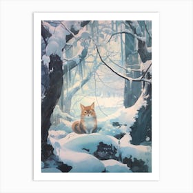 Winter Fox 1 Illustration Art Print