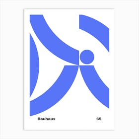 Geometric Bauhaus Poster Blue 65 Art Print