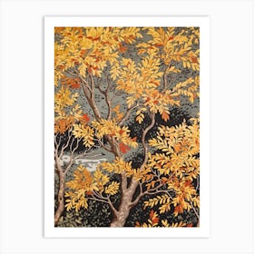 Black Willow 4 Vintage Autumn Tree Print  Art Print