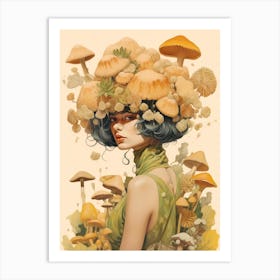 Mushroom Surreal Portrait 8 Art Print