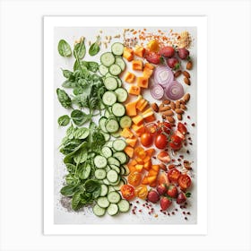 Rainbow Fruits And Vegetables Art Print