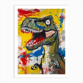 Paint Drip Graffiti Style T Rex Art Print