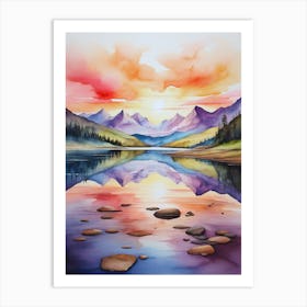 Sunset In The Mountains 14 Art Print