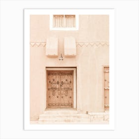 Peach Coloured Wall With A Door Art Print