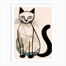 Cat Drawing Art Print