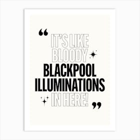 Blackpool Illuminations Bw Art Print