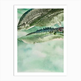 Ichthyosaur Storybook Watercolour Art Print