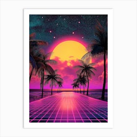 80'S Beach Scene Art Print