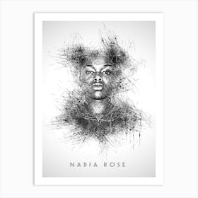 Nadia Rose Rapper Sketch Art Print