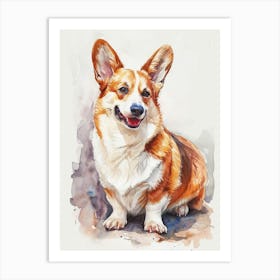 Pembroke Welsh Corgi Watercolor Painting 2 Art Print