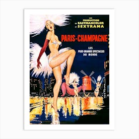 Paris Champagne, Movie Poster Art Print
