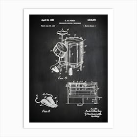 Percussion Gifts, Percussion Wall Art, Drum Patent Print, Drum Blueprint, Drummer Gift Drum Poster Drum Wall Art Drummer Decor, Md2711 Art Print