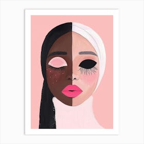 Black Woman With Pink Eyes 2 Art Print