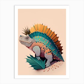 Dimetrodon Terrazzo Style Dinosaur Art Print