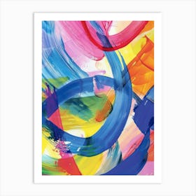 Colourful Brush Strokes 7 Art Print