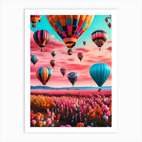 Hot Air Balloons In The Sky Art Print