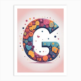 Colorful Letter G Illustration 7 Art Print