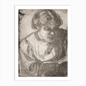 Girl Reading (Hilda Tamminen) (1909), Pekka Halonen Art Print