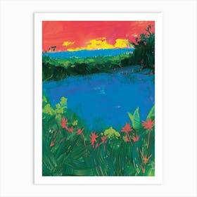 Sunset At The Lake 2 Art Print