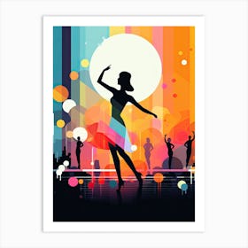 Dancing woman, minimalism Art Print