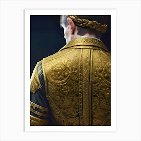 Back Of A Man In A Gold Jacket Art Print