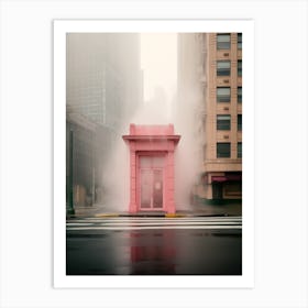 Pink Phone Booth Art Print