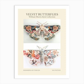 Velvet Butterflies Collection Shimmering Butterflies William Morris Style 7 Art Print