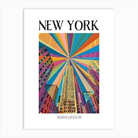 Rockefeller Center New York Colourful Silkscreen Illustration 3 Poster Art Print