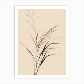 Grass Plant Minimalist Illustration 2 Art Print