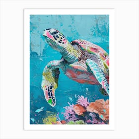 Sea Turtle Exploring The Ocean Painting 3 Art Print